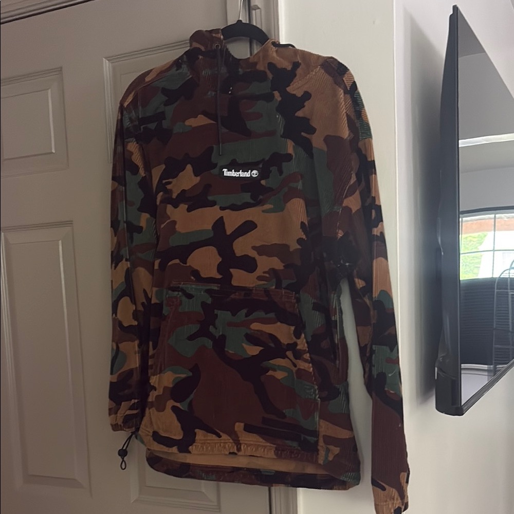 Timberland Green Brown Black Camo Pullover Anorak